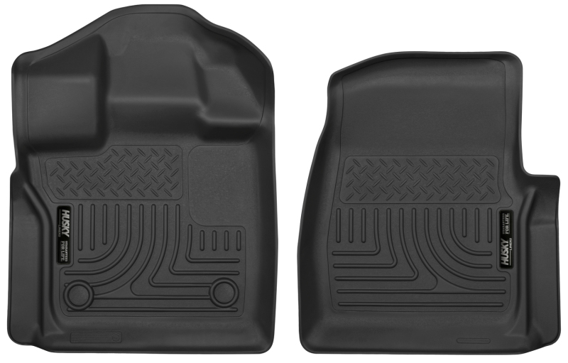 Ford F-150 Floor Mats - Front - Husky Liners - X-act Contour Series - Black - `15-`23